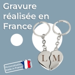 Porte clés coeur brisé à personnaliser