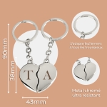 Porte clés coeur brisé à personnaliser
