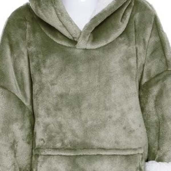 Couverture à capuche crocodile vert brodée