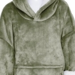 Couverture à capuche crocodile vert brodée