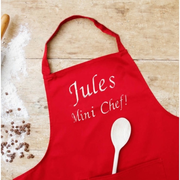 Tablier rouge enfant personnalisé