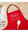 Tablier rouge enfant personnalisé