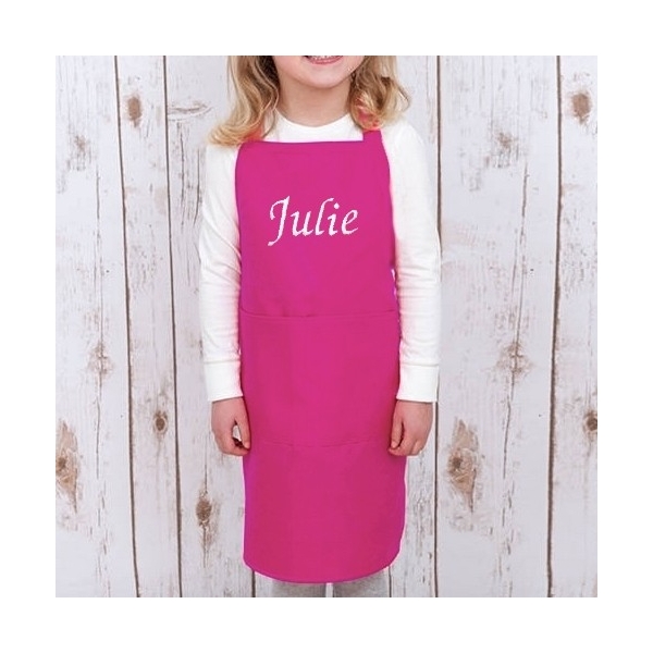 Tablier rose enfant personnalisé