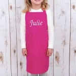 Tablier rose enfant personnalisé
