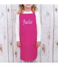 Tablier rose enfant personnalisé