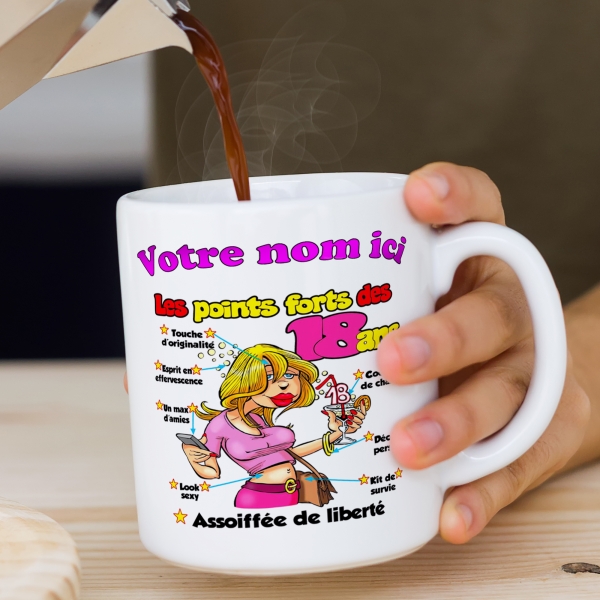 Mug Anniversaire 18 ans femme
