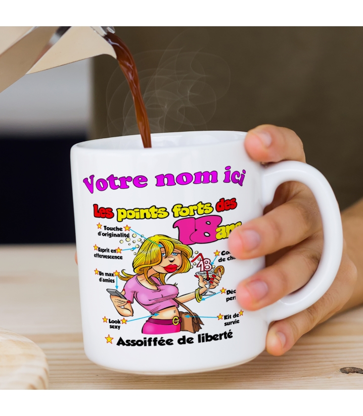 Mug anniversaire femme 18 ans – Originale 2008