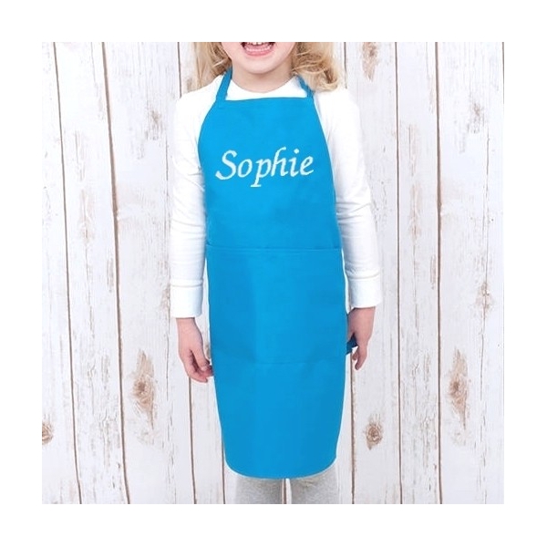 Tablier bleu enfant personnalisé