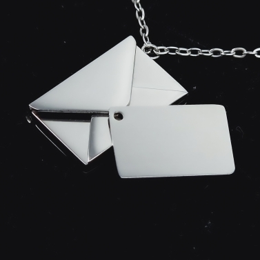 Collier enveloppe argentée personnalisable