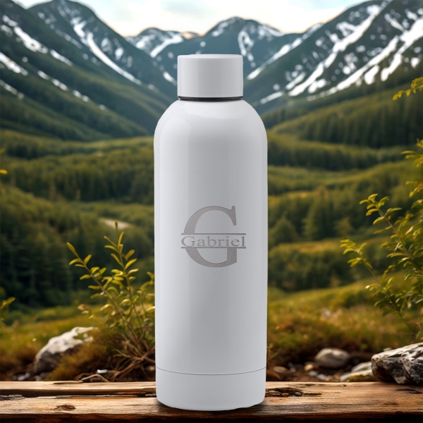 Gourde personnalisée Initiale blanc