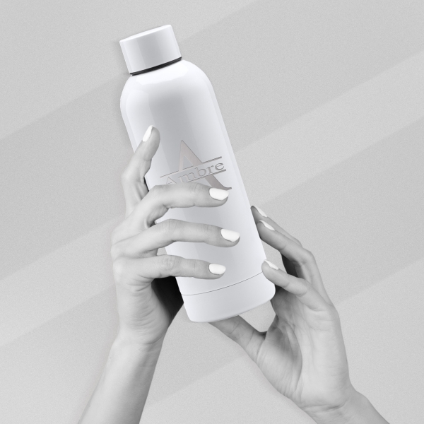 Gourde personnalisée Initiale blanc