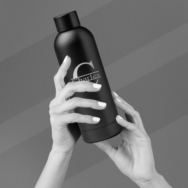 Gourde personnalisée initiale noir