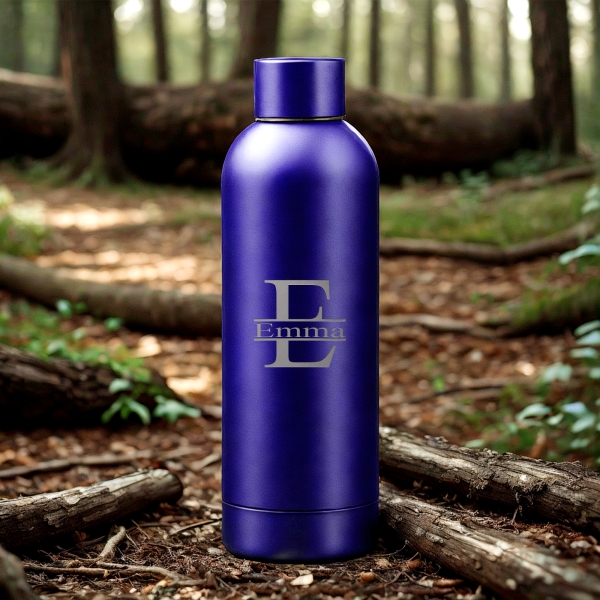 Gourde personnalisée initiale bleue