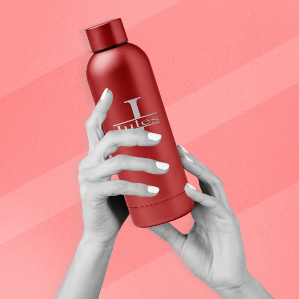 Gourde personnalisée initiale rouge