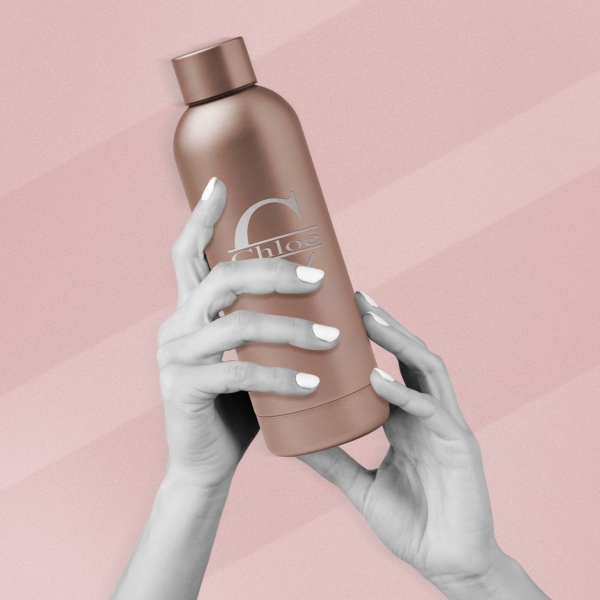 Gourde personnalisée initiale rose