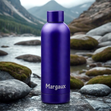 Gourde personnalisée bleue prénom horizontal