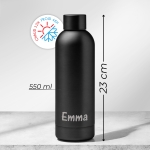 Gourde personnalisée noir prénom horizontal