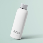 Gourde personnalisée blanche prénom horizontal