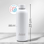 Gourde personnalisée blanche prénom horizontal