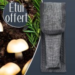 Couteau à champignon gravé avec votre prénom - couleur noir