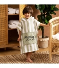 Peignoir poncho à capuche personnalisé enfant - Modèle vague