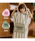 Peignoir poncho à capuche personnalisé enfant - Modèle vague