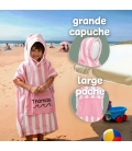 Peignoir poncho à capuche personnalisé enfant - Modèle vague