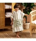 Peignoir poncho à capuche personnalisé pour enfant - Modèle texte