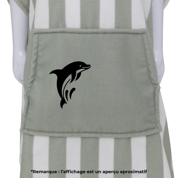 Peignoir poncho à capuche personnalisé pour enfant - Modèle dauphin