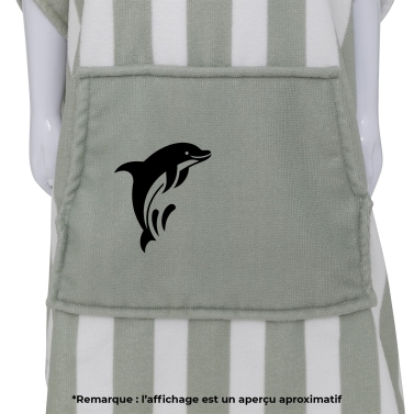 Peignoir poncho à capuche personnalisé pour enfant - Modèle dauphin