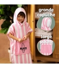Peignoir poncho à capuche personnalisé pour enfant - Modèle surf
