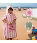 Peignoir poncho à capuche personnalisé pour enfant - Modèle texte
