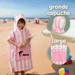 Peignoir poncho à capuche personnalisé pour enfant - Modèle dauphin