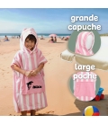 Peignoir poncho à capuche personnalisé pour enfant - Modèle dauphin