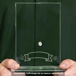 Trophée en verre personnalisé - Modèle rectangulaire - Texte