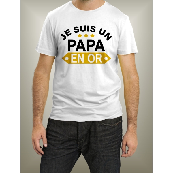 Tee Shirt papa en or