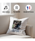 Coussin carré photo et texte personnalisé