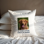 Coussin carré photo et texte personnalisé