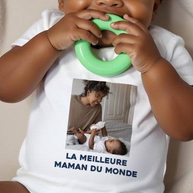 body bébé personnalisé photo et texte