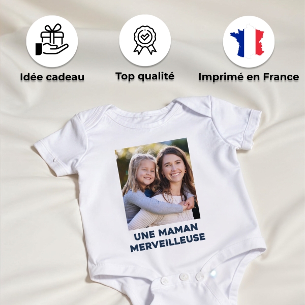 body bébé personnalisé photo et texte