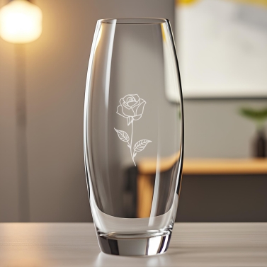 Vase en verre anniversaire gravé