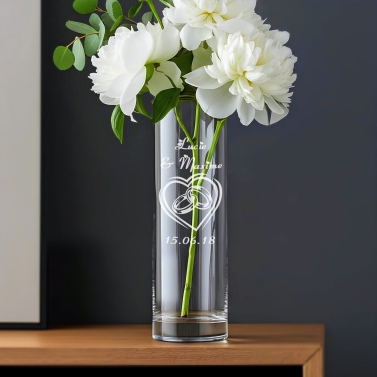 Vase droit en verre - Modèle Mariage