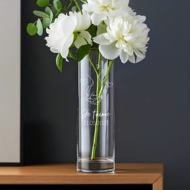 Vase droit en verre Saint-Valentin