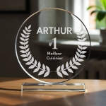 Trophée en verre personnalisé - Grand modèle - Top 1