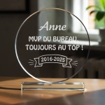 Trophée en verre personnalisable - Grand modèle - Texte