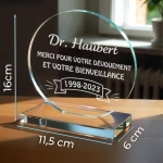 Trophée en verre personnalisable - Grand modèle - Texte