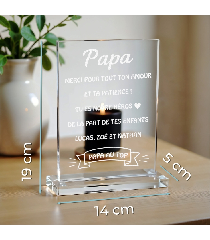 Wanapix Trophée Personnalisé Verre Gravé Rectangulaire - Avec Boîtier De Rangement Inclus