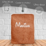 Plaid microfibre Terracotta personnalisé