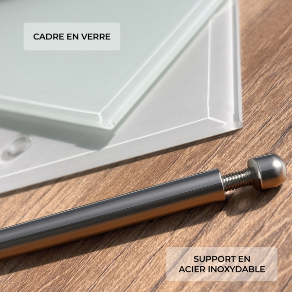 Cadre photo en verre personnalisé horizontale - Modèle Blanc