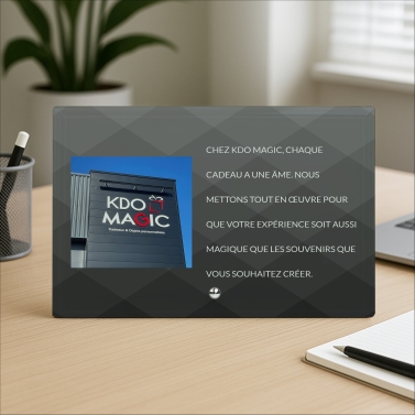 Cadre photo en verre personnalisé horizontale - Modèle Noir